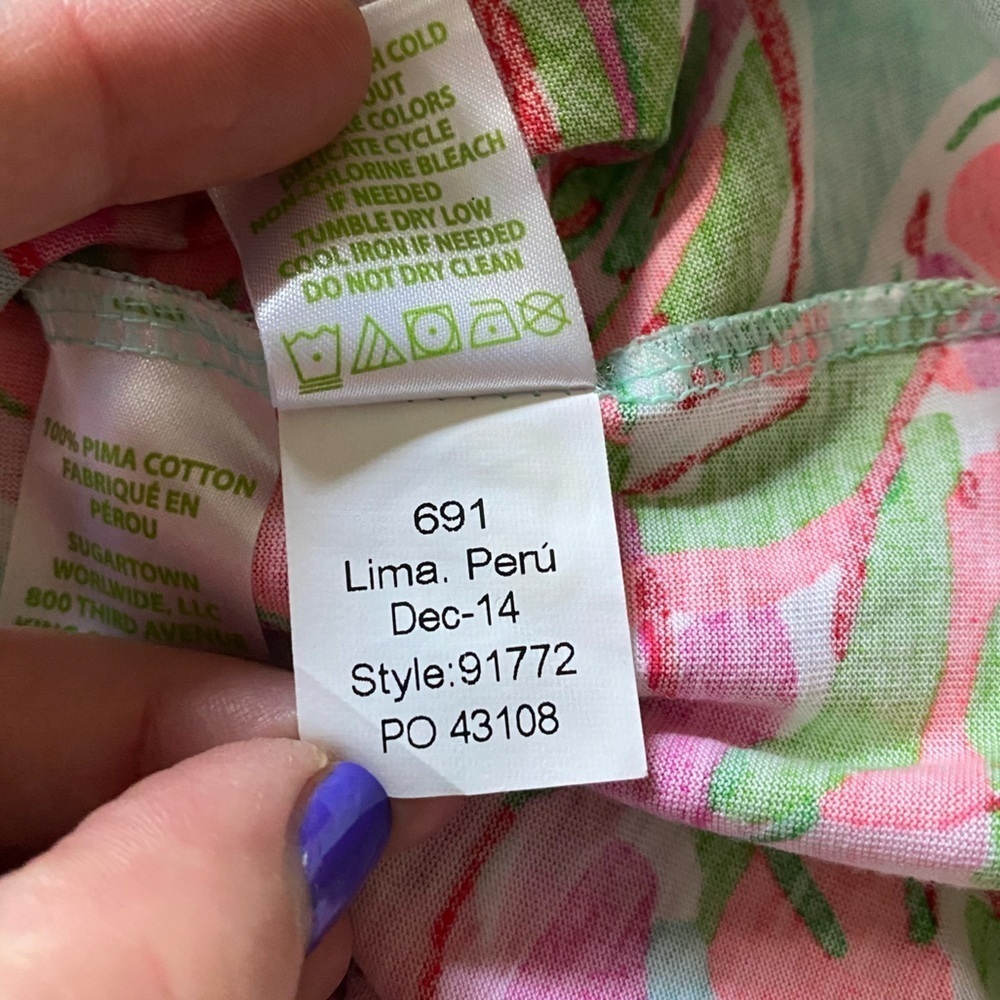 Lilly Pulitzer Colorful Dorthy Pintuck Blouse Top Multi in the Vias Print XS - Picture 16 of 16